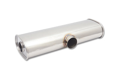 Vibrant Stainless Polished Transverse Oval Muffler